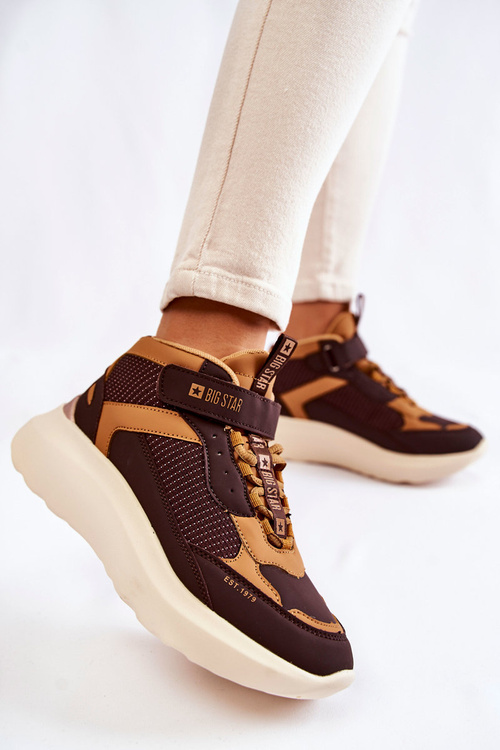 Damskie Buty Sportowe Memory Foam System Big Star KK274404 Brązowe