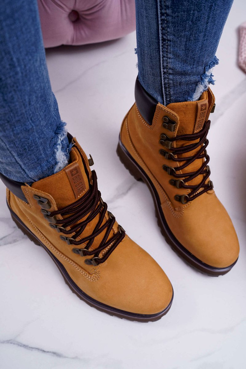 Damskie Botki Trapery Big Star Camel EE274035