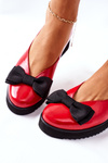 Skórzane Baleriny Na Platformie Maciejka 05062-08 Czerwone