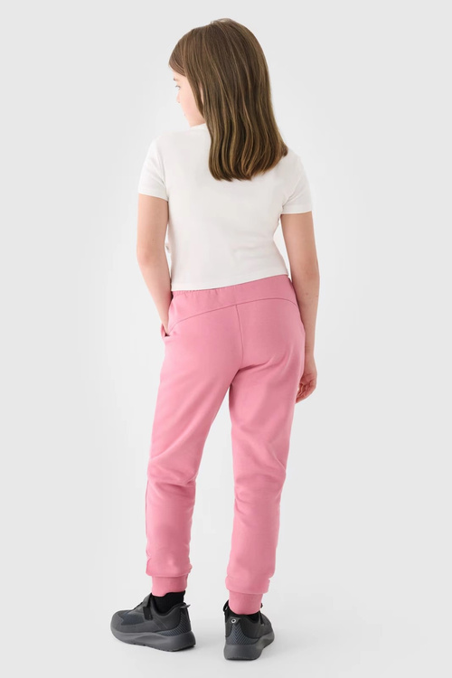 Dziewczęce Spodnie Dresowe Joggery 4F 4FJWMM00TTROF0828-56S Różowe