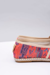 Lu Boo | Damskie Wsuwane Lniane Espadryle Aztec Koral Bimbi
