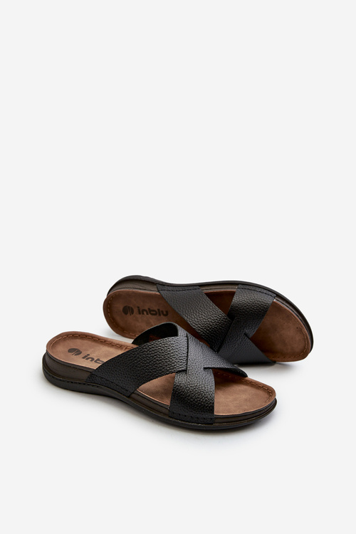 Wygodne Lekkie Klapki Z Eko Skóry Inblu GV00001I Czarne