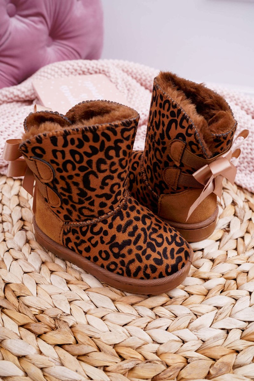 Dziecięce Botki Śniegowce Z Futerkiem Leopard Fiona