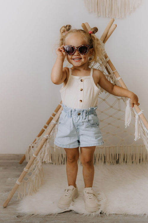 Dziecięce Buty Sportowe Na Rzepy Beżowe Elike