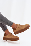 Sneakersy Damskie Na Platformie Big Star SS274762 Camel