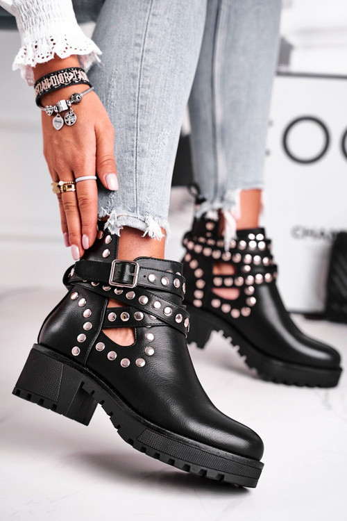 Botki Damskie Z Nitami Grunge Czarne Heavenly