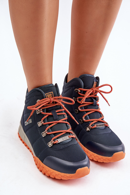 Damskie Trapery Buty Sportowe Big Star KK274215 Memory Foam System Granatowe