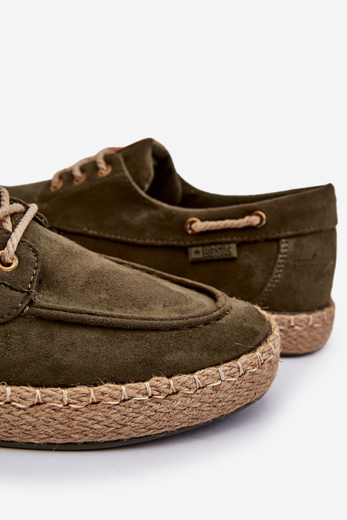Espadryle Męskie Sznurowane Big Star NN174055 Khaki