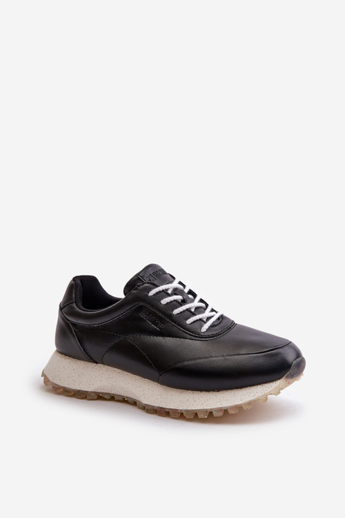 Damskie Sneakersy Buty Sportowe Z Eko Skóry Big Star OO274024 Hi-Poly System Czarne