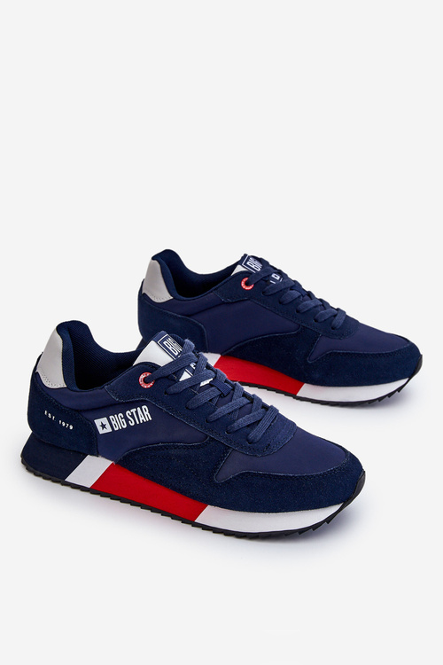 Męskie Buty Sportowe Memory Foam System Big Star LL174159 Granatowe