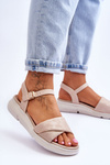 Damskie Sandały Comfort Shoe Na Koturnie Nude Ingrid