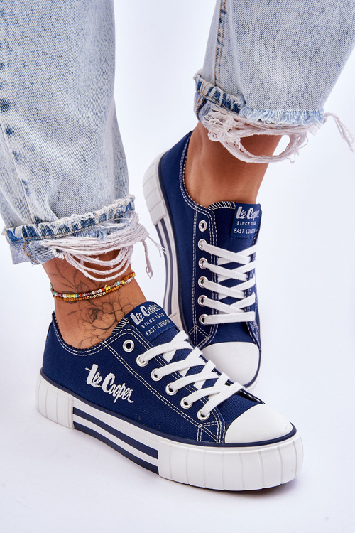 Damskie Trampki Na Platformie Lee Cooper LCW-23-31-1803L Granatowe