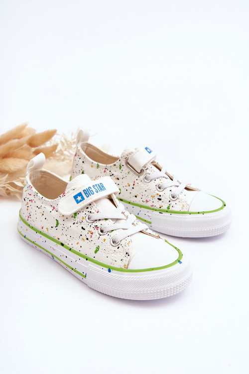 Dziecięce Trampki Na Rzep Big Star LL374062 Białe