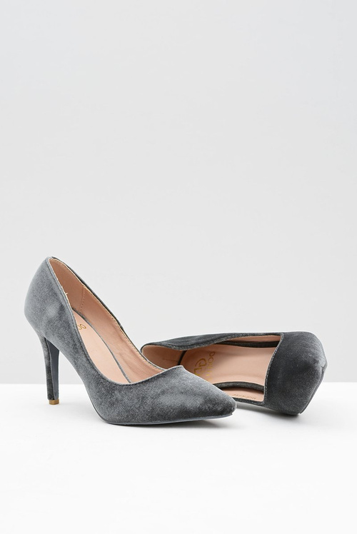 Szpilki damskie Lu Boo Szare Velvet
