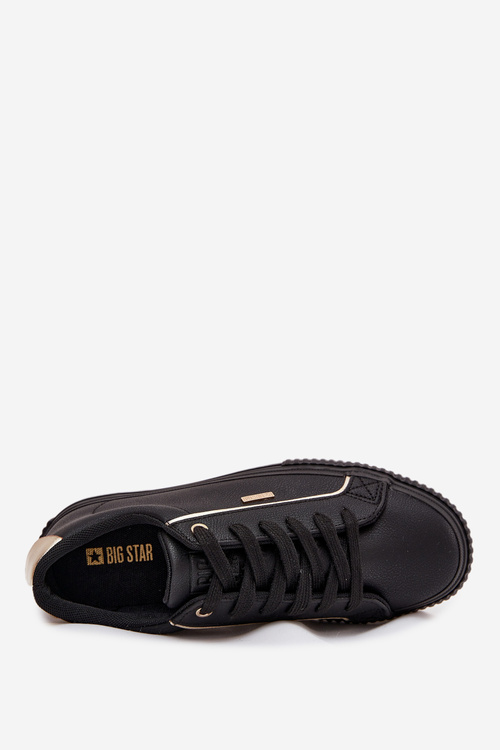 Damskie Sneakersy Z Eko Skóry Big Star SS274025 Czarno-Złote