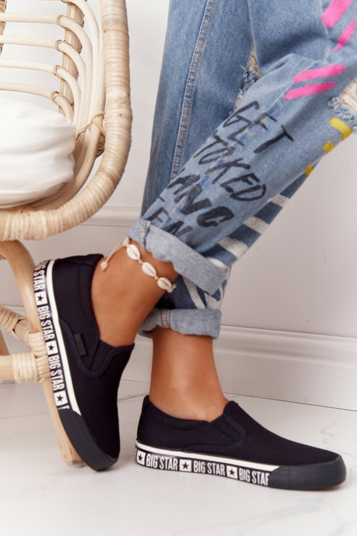 Damskie Tenisówki Slip-on Big Star HH274012 Czarne