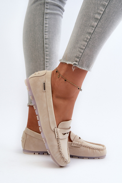 Mokasyny Damskie Z Eko Skóry Jasnobeżowe Celoria