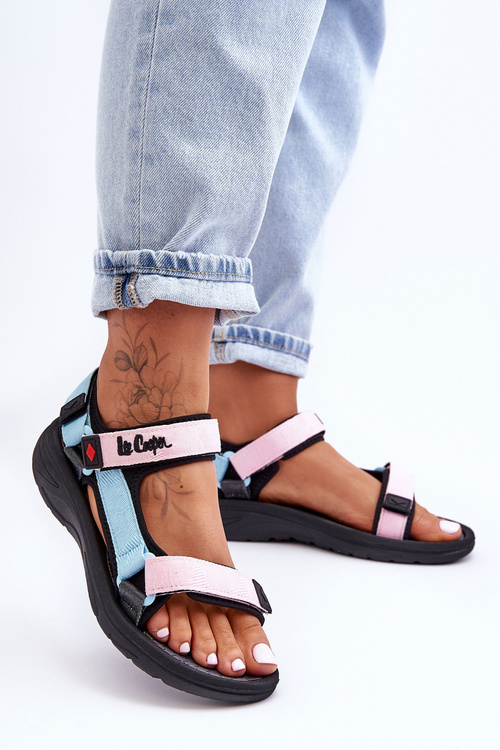 Damskie Sportowe Sandały Lee Cooper LCW-23-34-1688L Różowo-Niebieskie