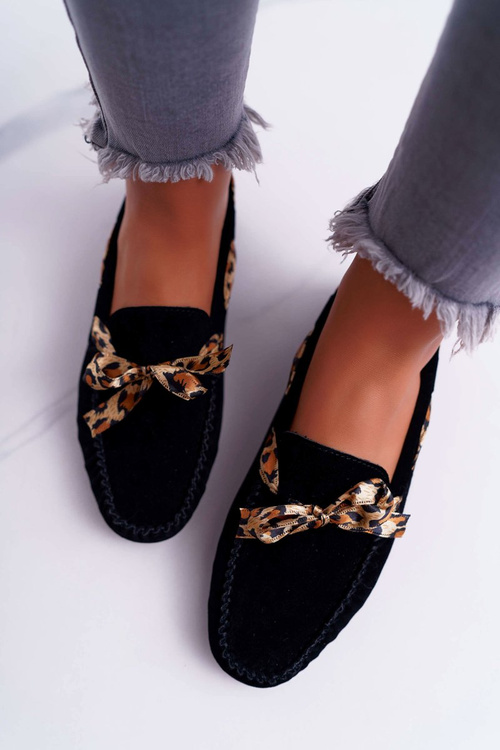 Mokasyny Damskie Lu Boo Wygodne Czarne Plummy