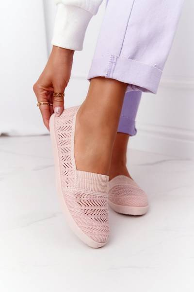 Ażurowe Wsuwane Tenisówki Slip-On Różowe Chillout