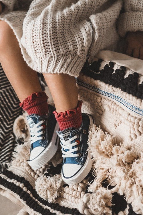 Dziecięce Klasyczne Niskie Trampki BIG STAR HH374195 Granatowe