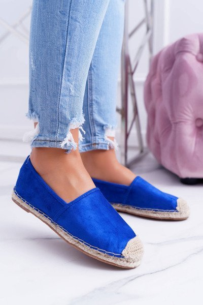 Lu Boo Niebieskie Lniane Espadryle Slip On Ramen
