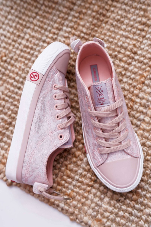 Trampki Damskie Cross Jeans Różowe DD2R4058