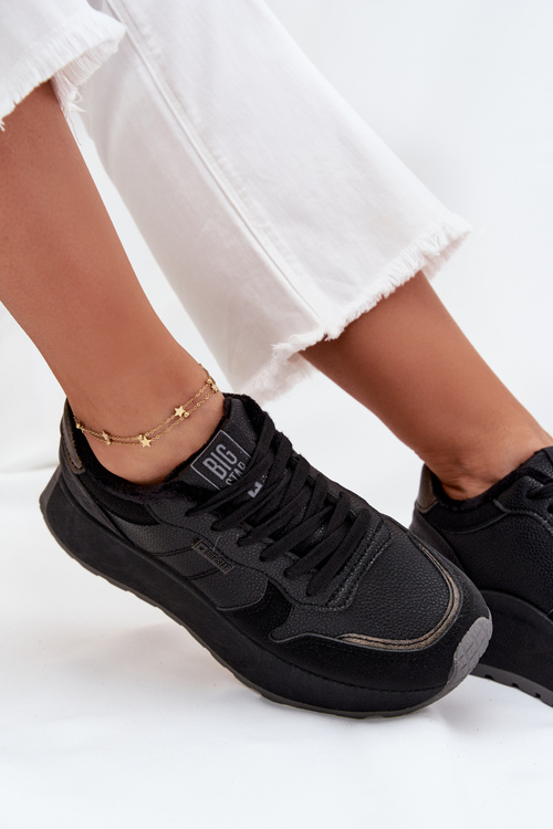 Ocieplane Sneakersy Damskie Na Platformie Big Star SS274007 HI-POLY SYSTEM Czarne