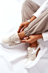 Damskie Sportowe Buty Sneakersy Beżowe Going