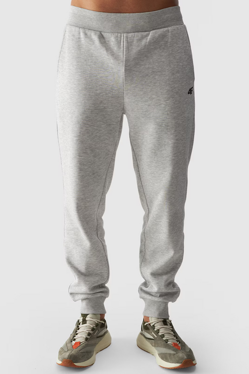 Męskie Spodnie Dresowe Joggery 4FWMM00TTROM0942-27M Szary Melanż