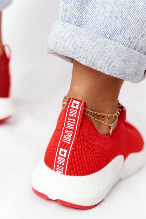Damskie Sportowe Buty Slip-on Big Star DD274580 Czerwone