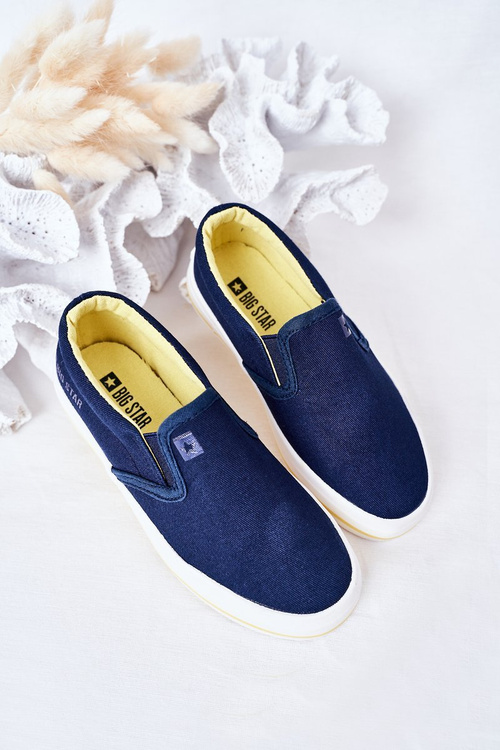 Dziecięce Wsuwane Tenisówki Slip-On Big Star HH374011 Granatowe