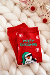 Dziecięce Skarpetki "Merry Christmas" Miś Polarny Czerwone