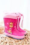 Dziecięce Gumowe Kalosze Fuksja Żyrafa Glynnala