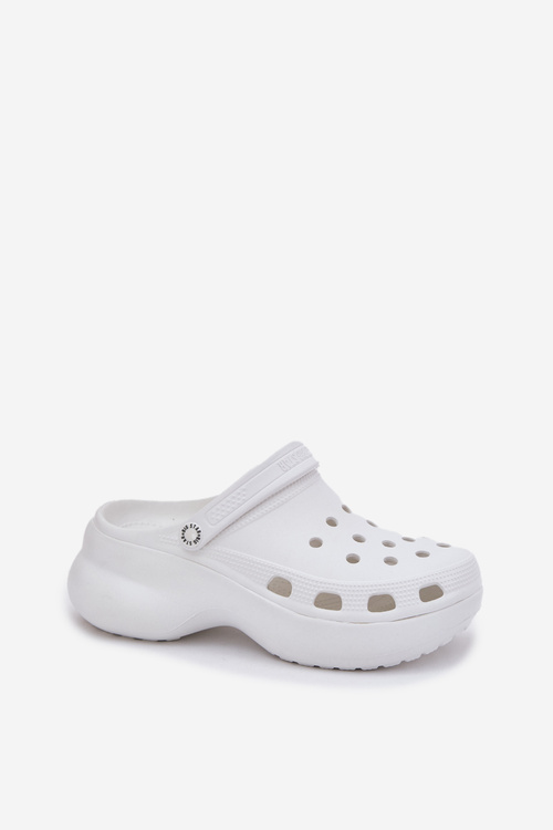 Piankowe Klapki Damskie Na Masywnej Podeszwie Big Star RR274A119 Białe