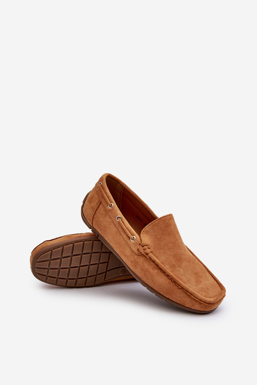 Męskie Zamszowe Wsuwane Mokasyny Camel Rayan