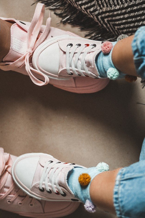 Dziecięce Klasyczne Niskie Trampki BIG STAR HH374197 Różowe