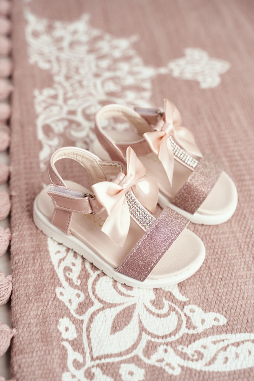 Dziecięce Sandałki Na Rzepy Dla Dziewczynki Champagne Bella