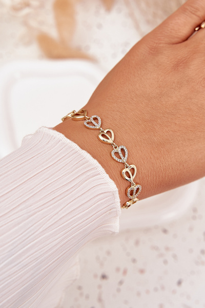 Bransoletka Ze Stali Chirurgicznej Z Cyrkoniami Złota