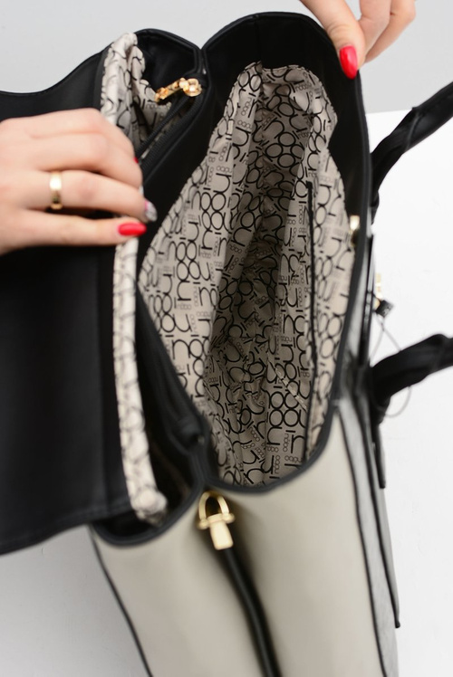 Nobo Damska Duża Czarna Torebka Aktówka Skóra Węża