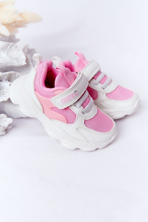 Dziecięce Sportowe Buty Sneakersy Biało-Różowe Sugar
