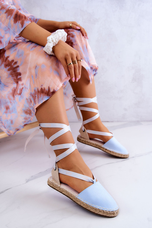 Damskie Wiązane Espadryle Big Star JJ274863 Niebieskie