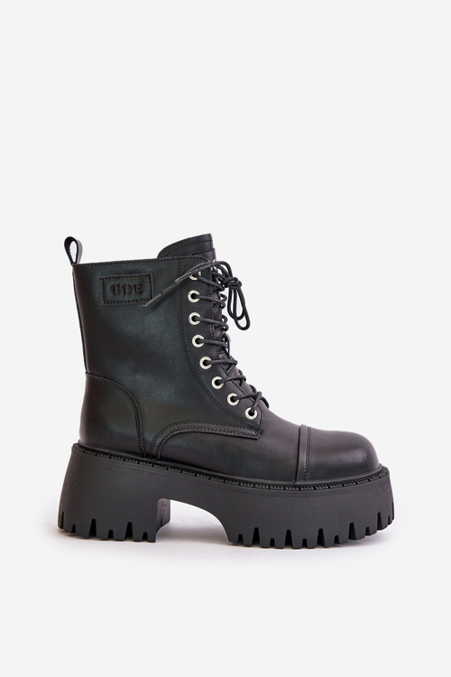 Workery Botki Damskie Ocieplane Ze Skóry Naturalnej Goe OO2N4123