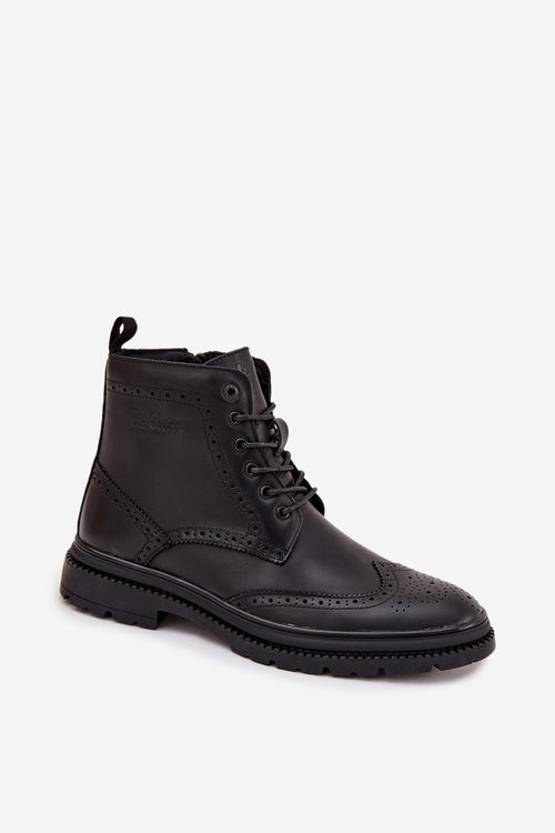 Skórzane Botki Męskie Lee Cooper LCJ-25-33-3961 Czarne