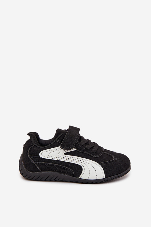 Buty Sportowe Dziecięce Z Rzepem Czarno-Białe Perrin