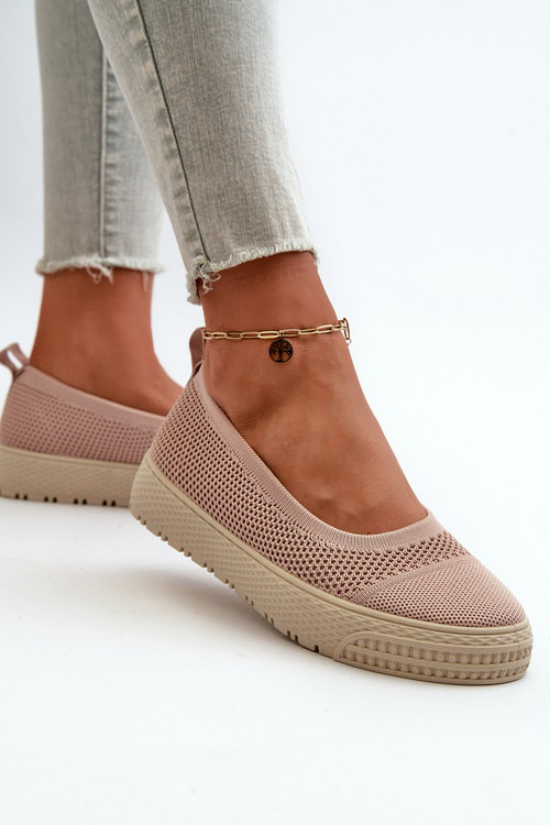 Damskie Tenisówki Slip-on Na Platformie Różowe Pimadea