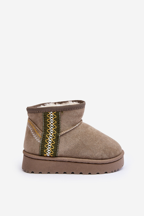 Śniegowce Botki Ocieplane Dziecięce Zielone Leonora