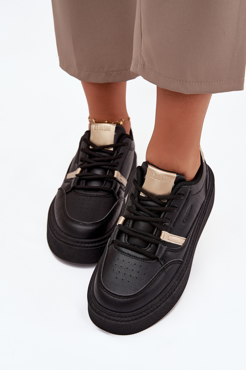 Damskie Sneakersy Na Platformie Big Star SS274360 Czarne