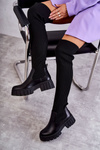 Wysokie Damskie Kozaki Za Kolano Czarne Austin