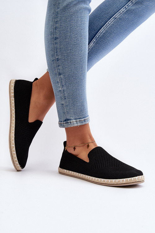 Wsuwane Damskie Espadryle Czarne Harmonie